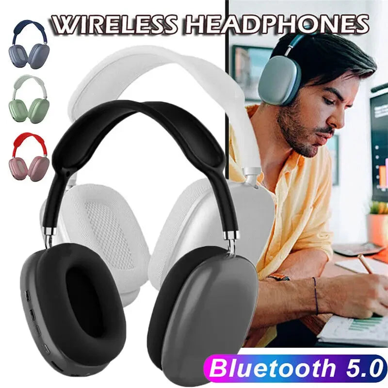 New P9 Wireless Bluetooth Headphones Noise Cancelling with Microphone Pods Over Ear Sports Gaming Headset for Apple iPhone