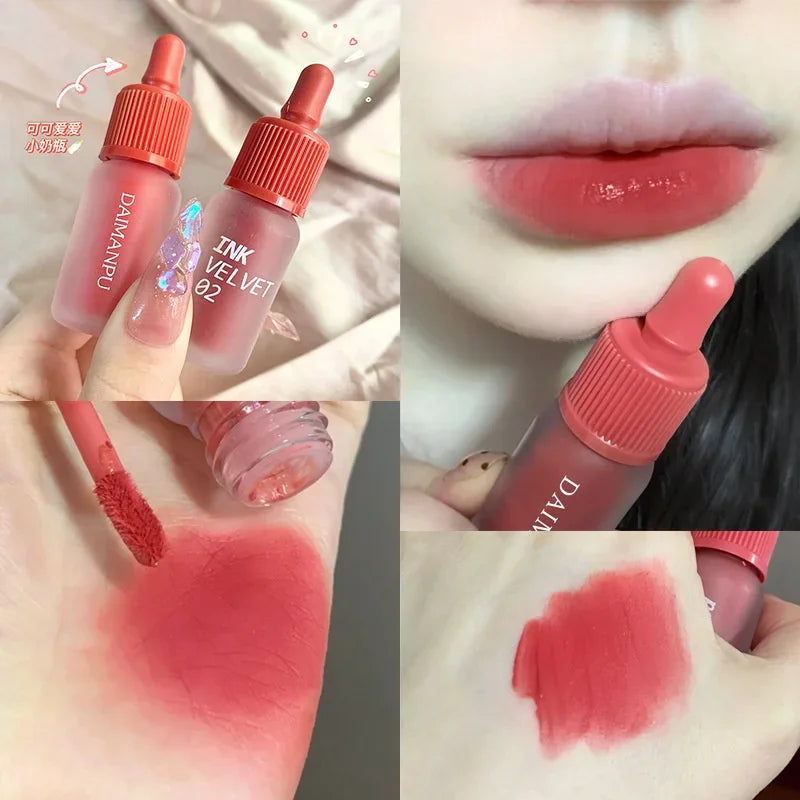 6 Colors Ink Velvet Matte Dyeing Lip Gloss Waterproof Matte Liquid Lip Non-Stick Cup Lipstick Long Lasting Lip Tint Cosmetics