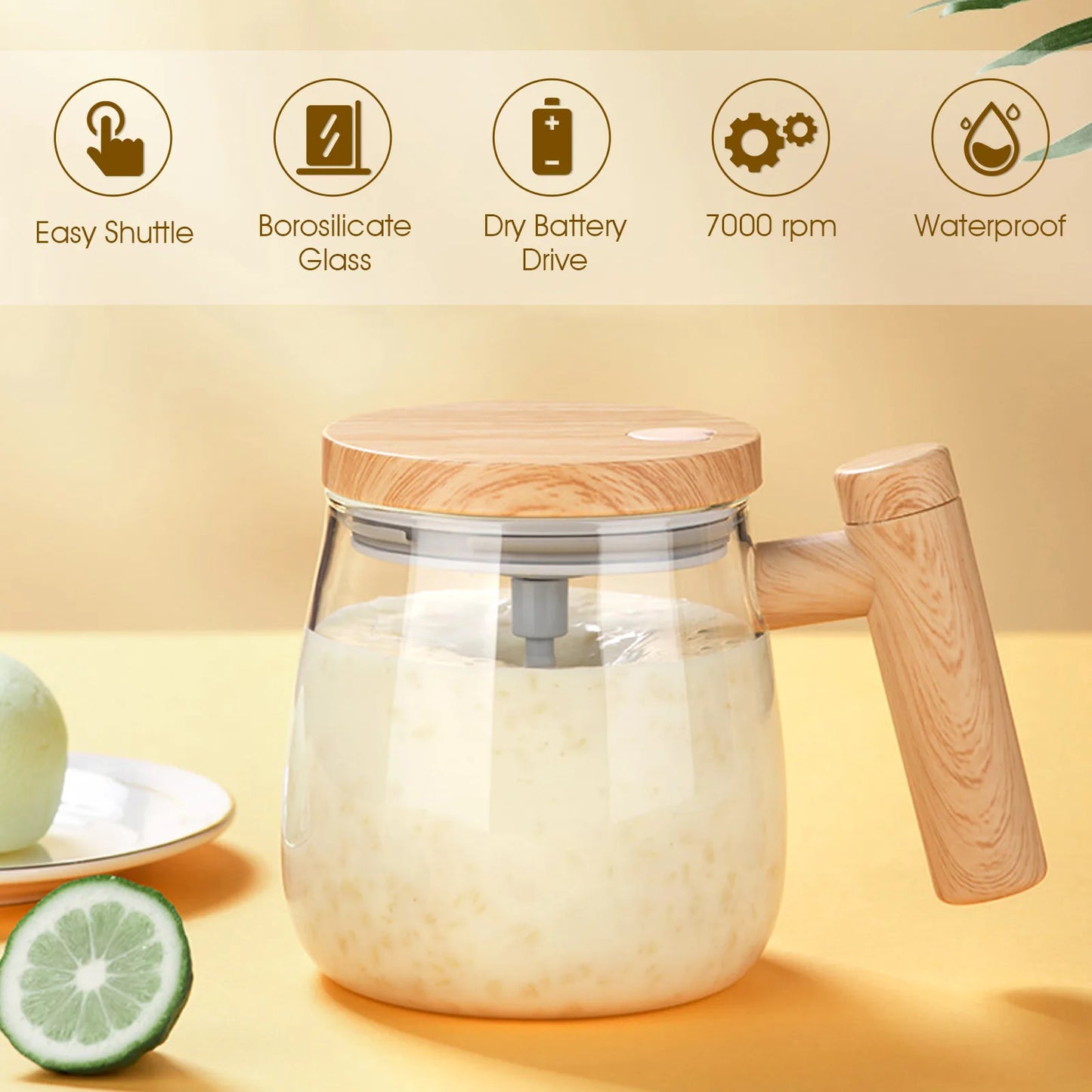 Self Stirring Coffee Cup 400ml Electric Stirring Mug Self Mixing Mug Glass Waterproof Automatic Electric Protein Powder Mix Cup