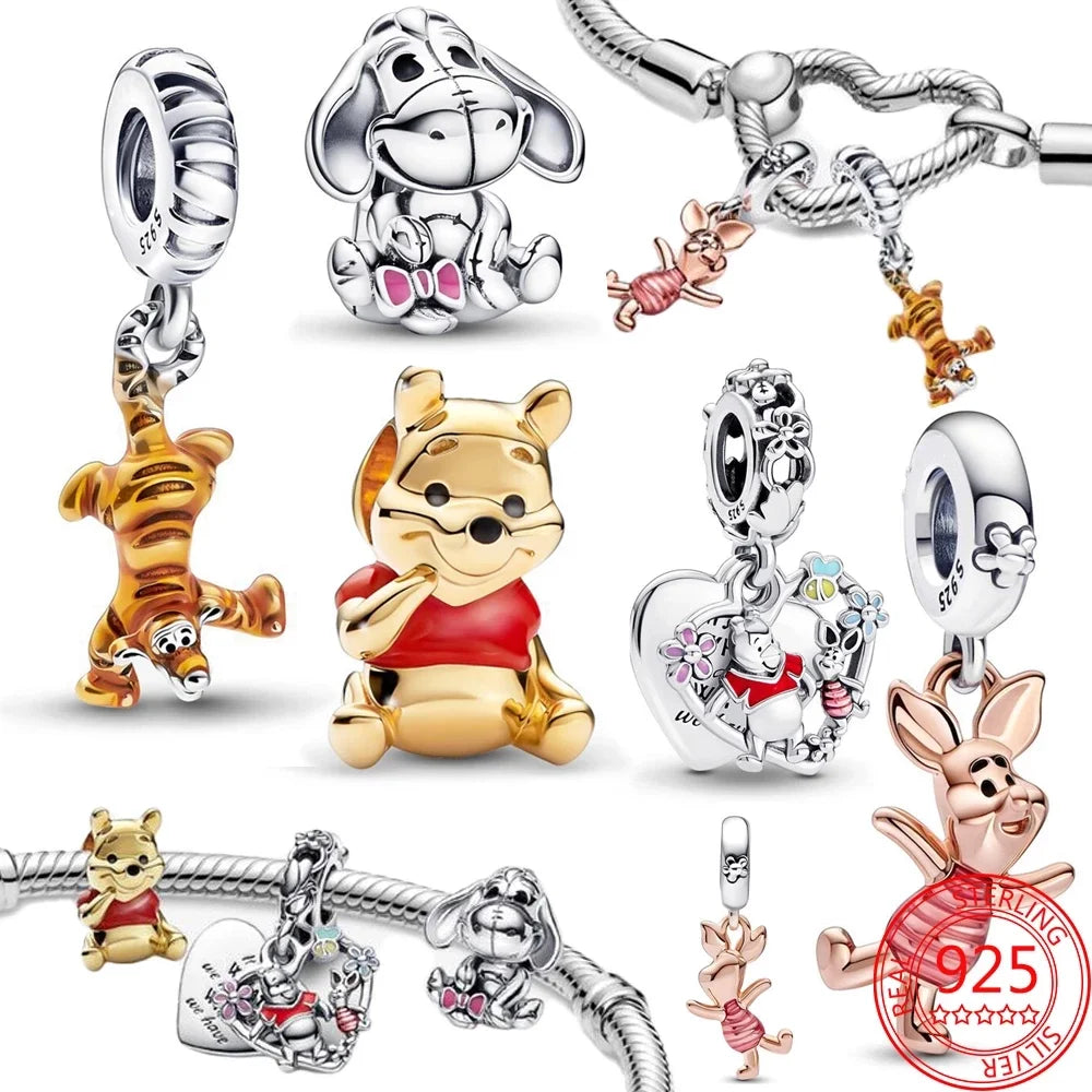 Disney Lilo Stitch Series Charms Silver 925 Original Fit Bracelet Silver 925 Disney Beads Charm for Women Jewelry Making Gift