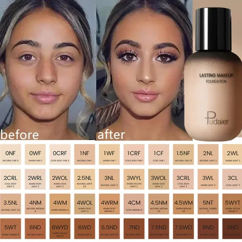 Face Foundation Makeup Base Cream Mineral Full Coverage Concealer No Cracking No Drying Waterproof Face Corrector