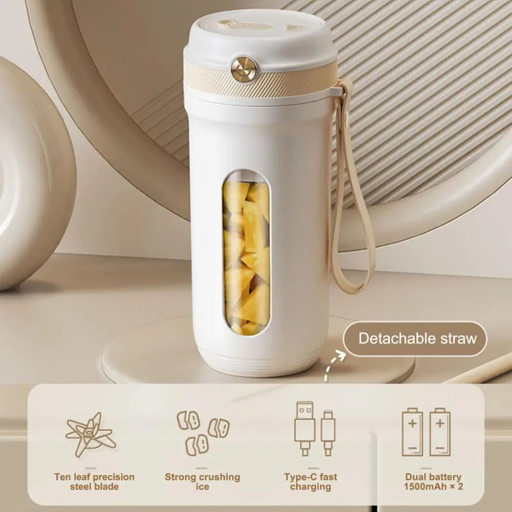 350ML Portable Juicer Wireless With Straw Electric Blender For Juice Milkshake Ce Cube Food Supplement Smoothie Mixer