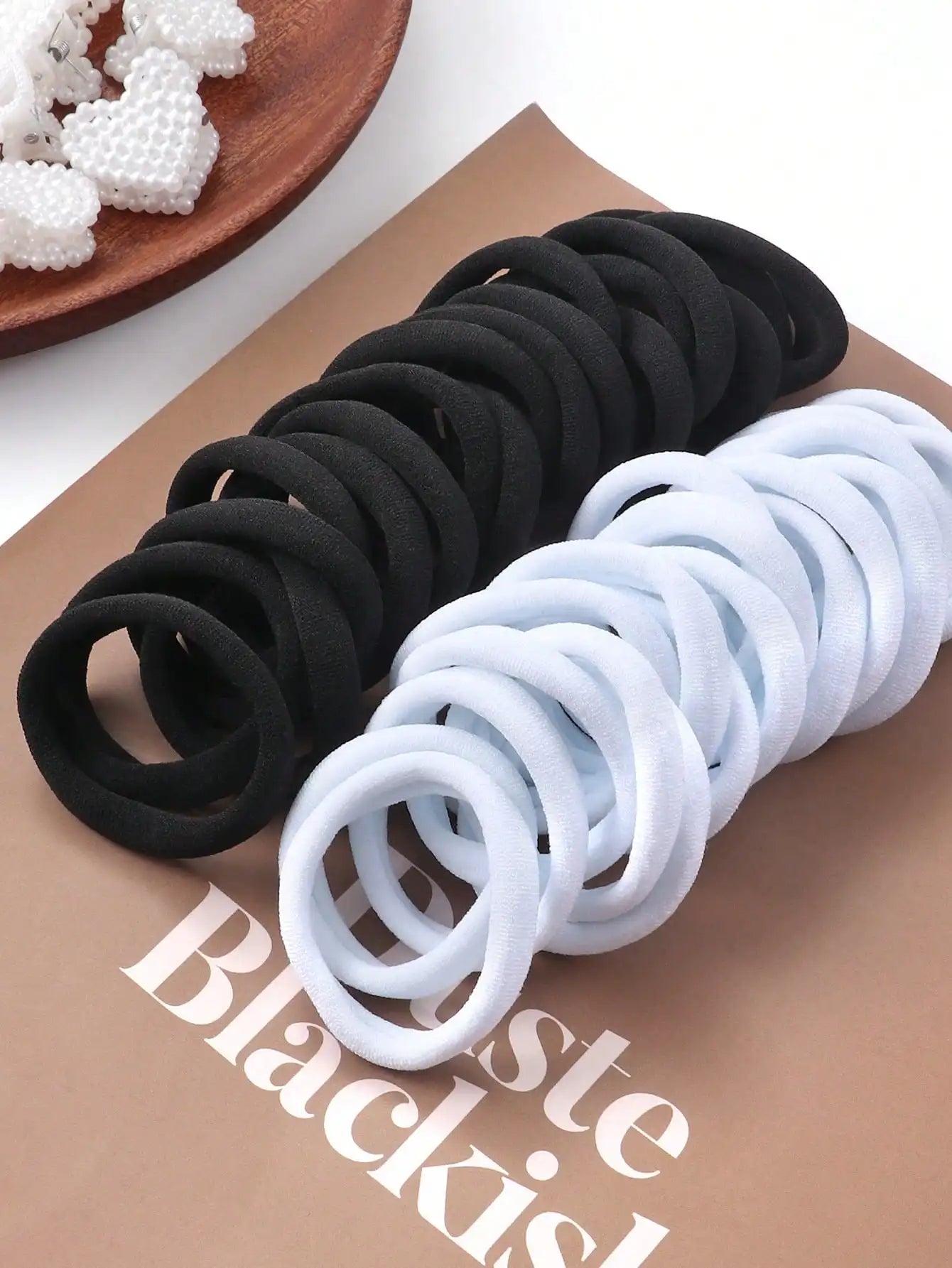 Many People Like The High Elasticity Hair Rope 50pcs Black Coffee Brown Seamless Hair Ring Rope hair accessories for girls