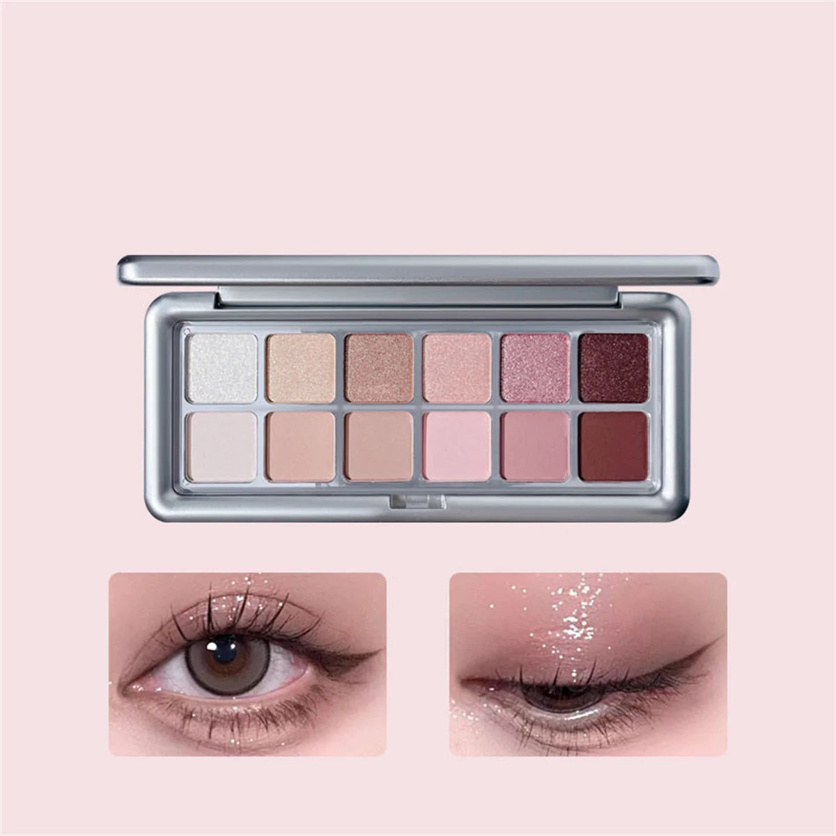 12 Color Eye Shadow Plate Matte Pearl Eyeshadow Girl Beginner Makeup Eyeshadow Tray