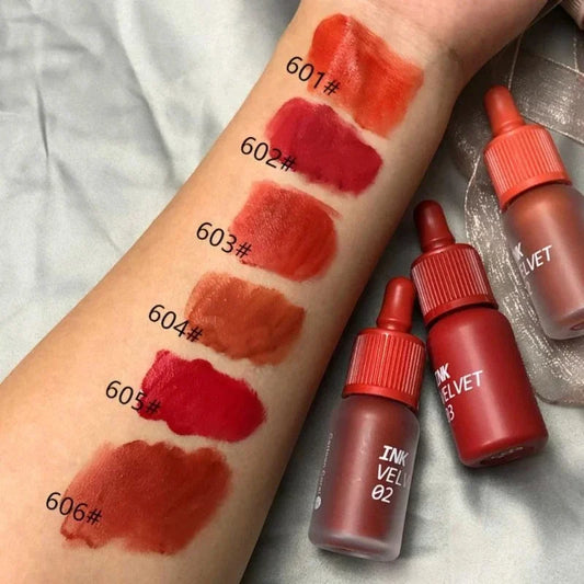 6 Colors Ink Velvet Matte Dyeing Lip Gloss Waterproof Matte Liquid Lip Non-Stick Cup Lipstick Long Lasting Lip Tint Cosmetics