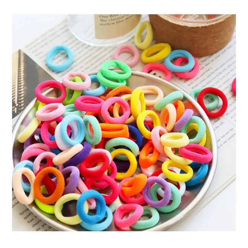 100pcs/Set Children Elastic Hair Bands Girls Rubber Band For Kids Sweets Scrunchie Hair Ties Clip Headband Baby Hair Accessories