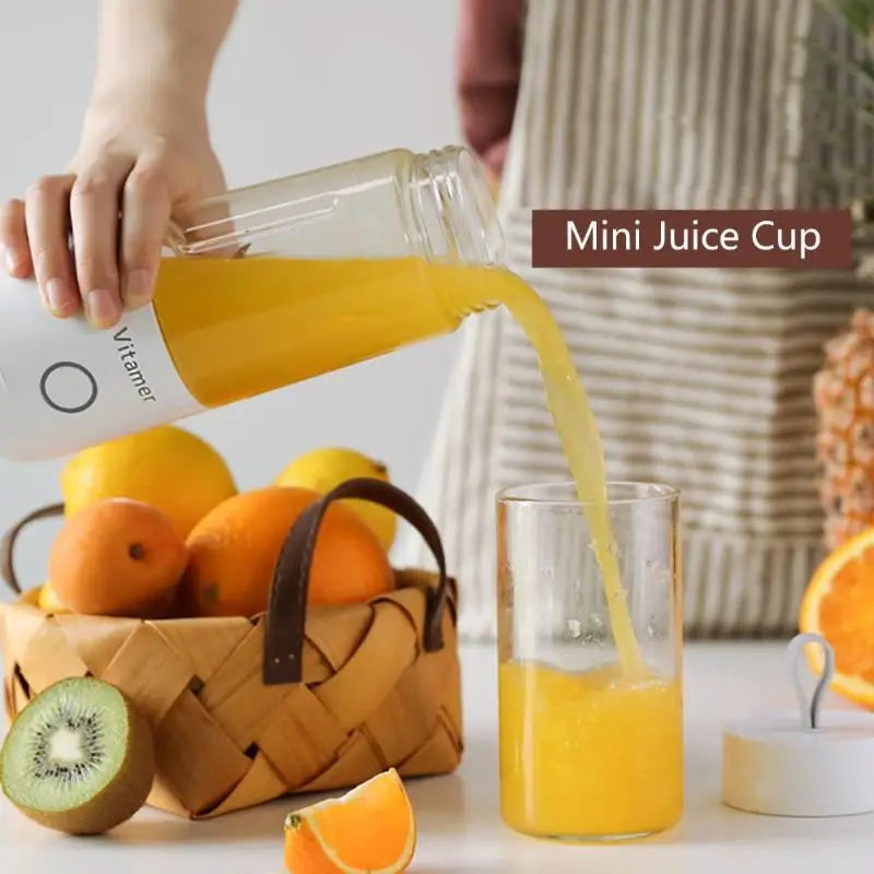 350ml Portable Blender Juicer Electric USB Rechargeable Mixer Smoothie Slushy Cup Fresh Juice Blender Bottle USB Charging Kitch